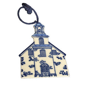 Old Swedes Church Wilmington DE Ornament Hand Made Porcelain Clay Prints 4"x2.5"